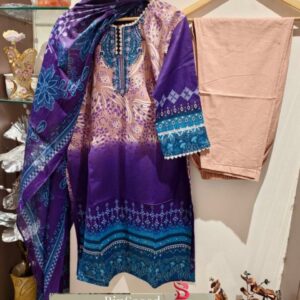 *PRINTED COTTON STITCHED WITH STITCHED COTTON BOTTOM AND COTTON DUPATTA*